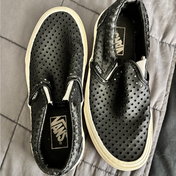 Vans Shoes - Vans Black Star Design Slip-Ons